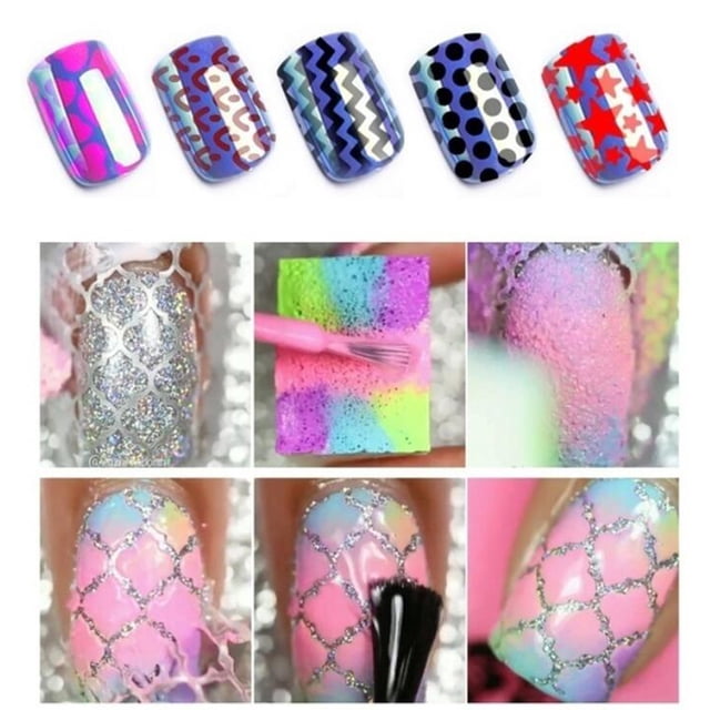 12 piezas de pegatinas huecas para uñas, elegantes pegatinas autoadhesivas para manicura, accesorio para decoración de uñas