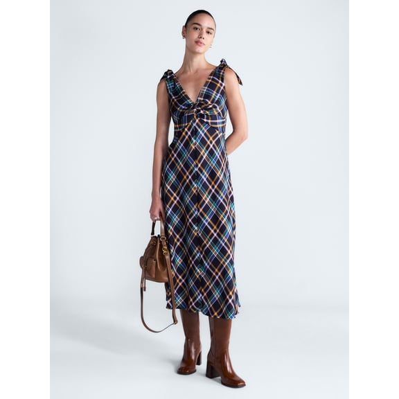 Free Assembly Women's and Women's Plus Twist Front Sleeveless Maxi Dress, Sizes XS-4X