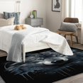 thumbnail image 3 of Animal Wollf Area Rug 4x5, Black Rugs for Bedroom Living Room, Wildlife Carpet, Machine Washable Rug, Non Slip Soft Low Pile Rugs Home Decor T6&-185, 3 of 7