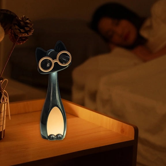 Eespoir Adjustable Study Reading Desk Lamp, Cute Pet LED Night Light, Rechargeable Cat Desk Lamp with Adjustable Brightness, Modern Design for Bedroom