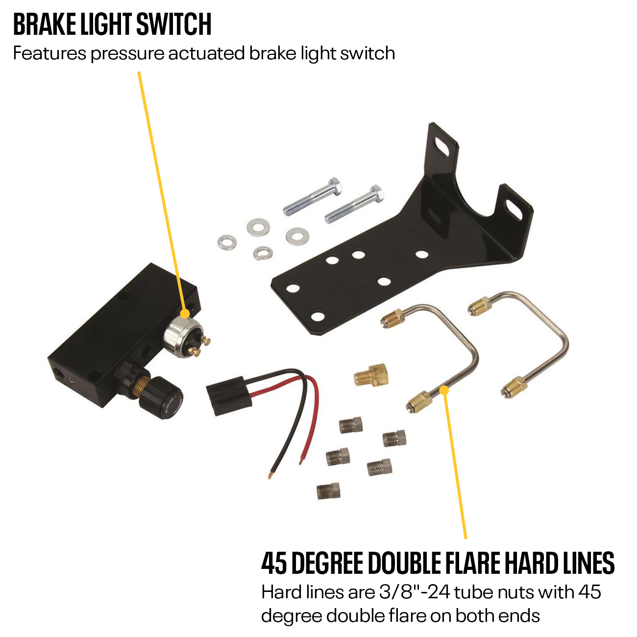 MBM Brakes Chrome Adjustable Proportioning Valve Kit – With Residuals – Front Brake Distribution Block
