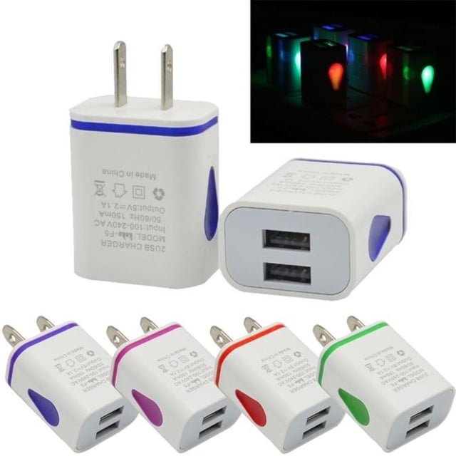 2A Quick Charging Dual USB USB charging Ports LED Poratble Universal Phone Home Office Charger US Plug