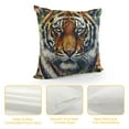 thumbnail image 4 of Creowell Tiger Pillow Cover for Boys,Woodland Wildlife Cushion Case Wild Animals Throw Pillow Cover ,Grid Lattice Checked Plaid Birch Trees Rustic Decorative Pillow Cover 12x12in, 4 of 5