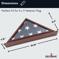 thumbnail image 3 of DECOMIL Burial Flag Display Case, 5'x9' Flag Box , Solid Wood, Cherry Finish, 3 of 5