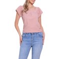 thumbnail image 1 of INSPIRAR CHIC Blusa de Mujer de Verano con Cuello Cuadrado y Mangas Cortas de Gingham XL Color Marrón Cameo, 1 of 6