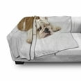 thumbnail image 3 of English Bulldog Soft Flannel Fleece Blanket, Sad and Tired Bulldog Laying down European Pure Breed Animal Photography, Cozy Plush for Indoor and Outdoor Use, 50" x 60", Cream Brown, by Ambesonne, 3 of 6