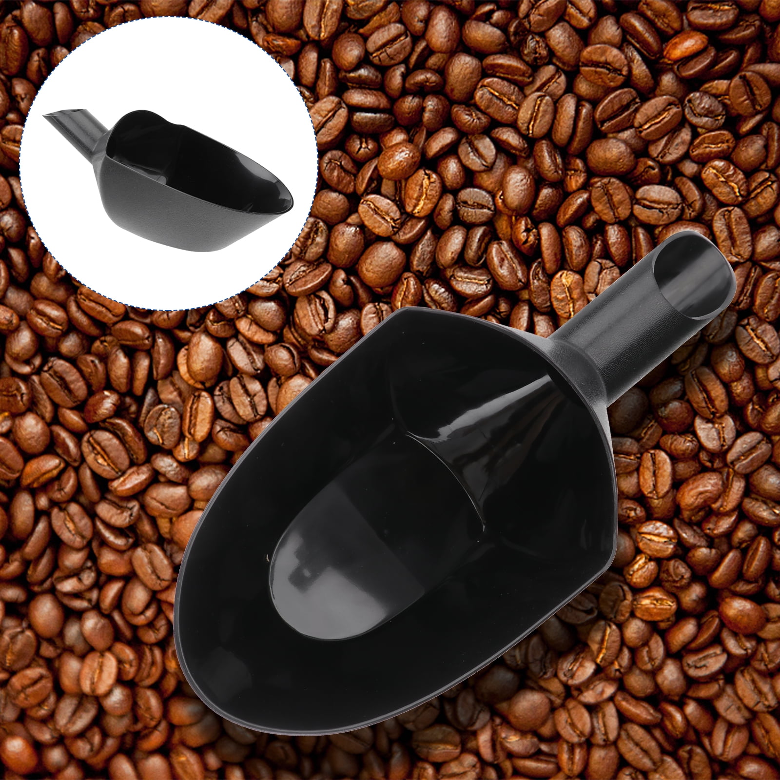 TeamFar Mini Scoop Set of 4, 3 Oz Stainless Steel Small Canister Scoops,  Black Candy Utility Scoops for Scooping Coffee Bean/Sugar/Flour/Spice, Rust