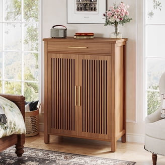 Tribesigns 5-Tier Shoe Cabinet with Louvered Doors and Adjustable