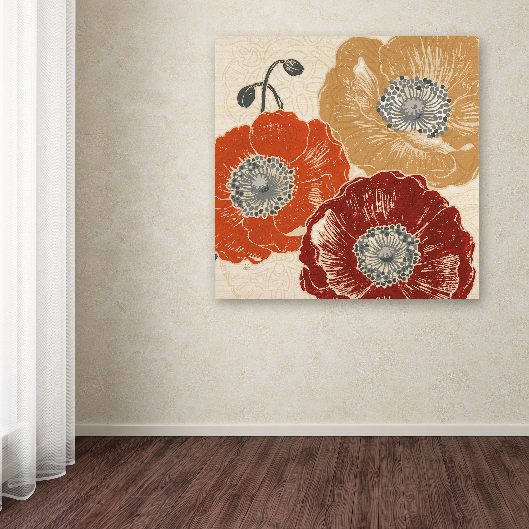 Trademark Fine Art "A Poppy's Touch III" Canvas Art by Daphne Brissonnet
