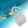thumbnail image 2 of Unique Bargains 1 Pc Breathable Cube Pattern Swimming Cap Silver Tone, 2 of 6