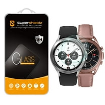 [2-Pack] Supershieldz for Samsung Galaxy Watch 3 (41mm) / Galaxy Watch (42mm) / Galaxy Watch 4 Classic (42mm) Tempered Glass Screen Protector, Anti-Scratch, Anti-Fingerprint, Bubble Free