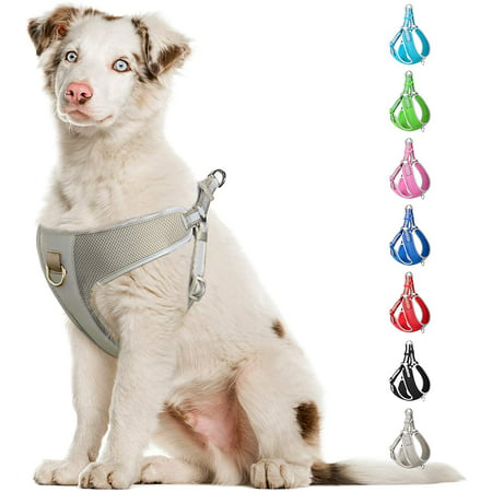 IGUOHAO Harnais pour chien Step-in, harnais de gilet réfléchissant  supérieur pour chiot - maille aérée tous temps, harnais réglable pour chiens  de petite taille (XS, rose)