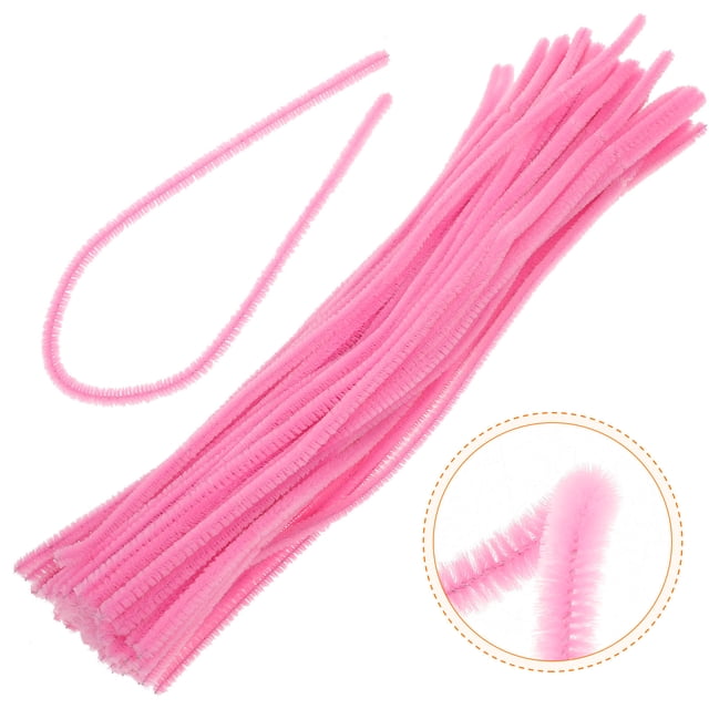 EXHUMKY 100pcs Twisted Rod Chenille Stems Fuzzy Material Macaron Colors Craft Making Children School Activities