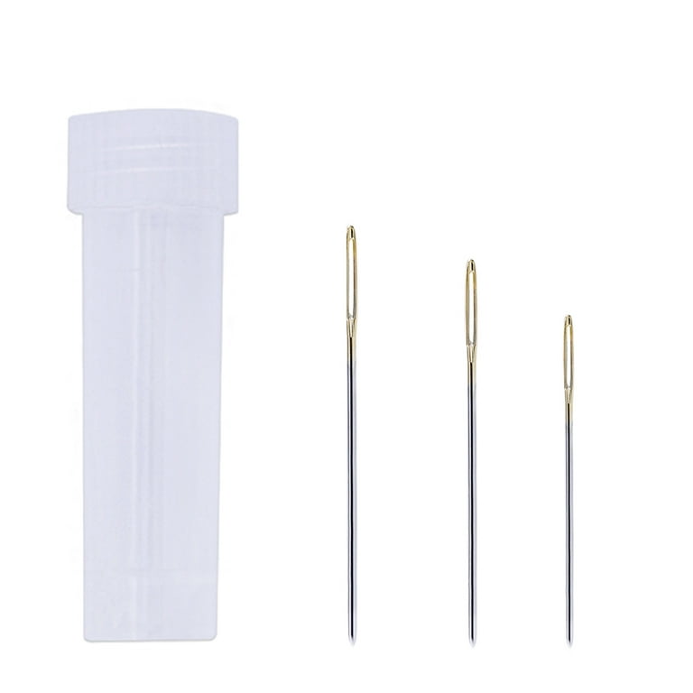 25 Pcs Large Eye Sharp Sewing Needles - Stainless Steel Hand Quilting  Needles In A Handy Storage Tube