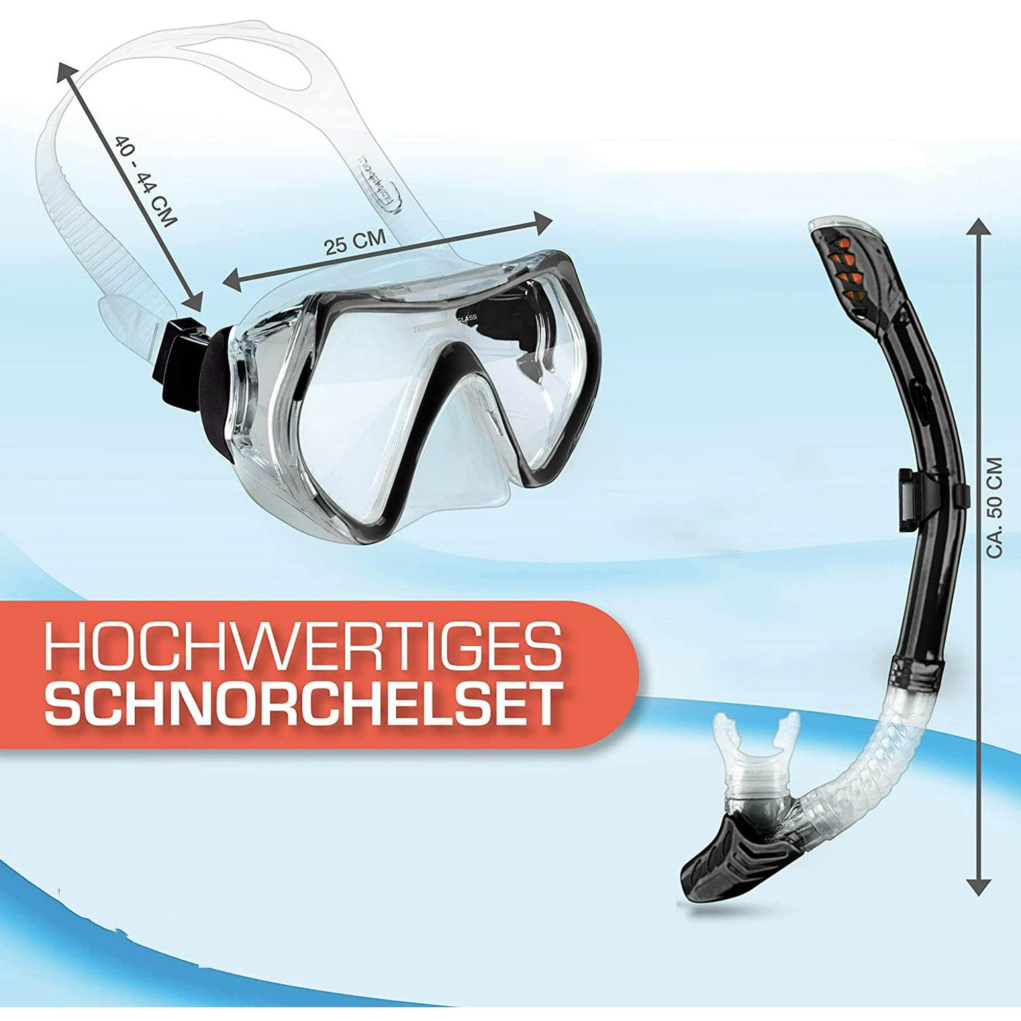 Snorkel set with snorkel and diving goggles