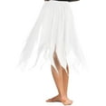 thumbnail image 6 of YONGHS Women's Asymmetrical Chiffon Handkerchief Ballet Lyrical High Low Dance Skate Tutu Skirt White One_Size, 6 of 6