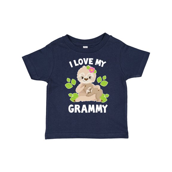Inktastic Cute Sloth I Love My Grammy with Green Leaves Boys or Girls Toddler T-Shirt