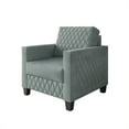 thumbnail image 2 of Castle Place Modern Luxe Velevet Diamond Tufted Upholstered Chair, Light Blue, 2 of 8
