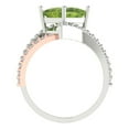 thumbnail image 4 of 2.3075 ct Princess Cut Natural Peridot Solitaire with Simulated Diamond Accents 14K White/Rose Gold Womens Engagement Ring, 4 of 5