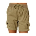 thumbnail image 3 of DYMADE Combat Drawstring Mid Rise Woven Women Shorts, 3 of 4