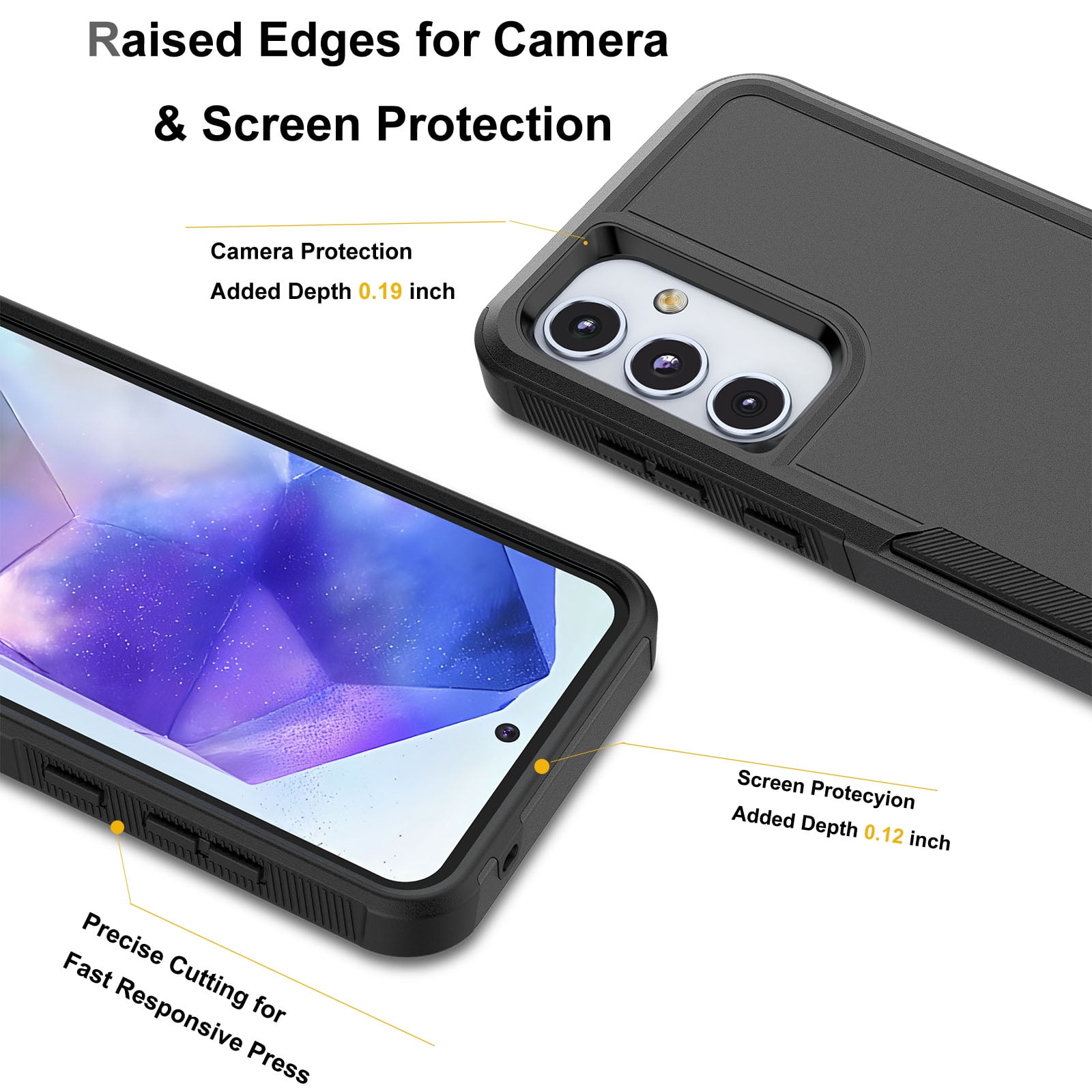 Njjex for Samsung Galaxy A55 5G Phone Case,Shockproof Dust/Drop Proof 2-Layer Full Body Protective Heavy Duty Durable Rugged Hybrid Cover for Galaxy Njjex for Samsung Galaxy A55 5G Phone Case,Shockproof Dust/Drop Proof 2-Layer Full Body Protective Heavy Duty Durable Rugged Hybrid Cover for Galaxy