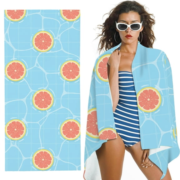 RKSupls Summer Citrus Fresh Oversized Microfiber Beach Towel, Ultra-Soft Microfiber Suitable for Bathroom, beach, Soft Super Absorbent- 30x60 in