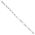 thumbnail image 2 of 925 Sterling Silver Engraveable Figaro Link Name Bar Identification Id Bracelet, 2 of 7