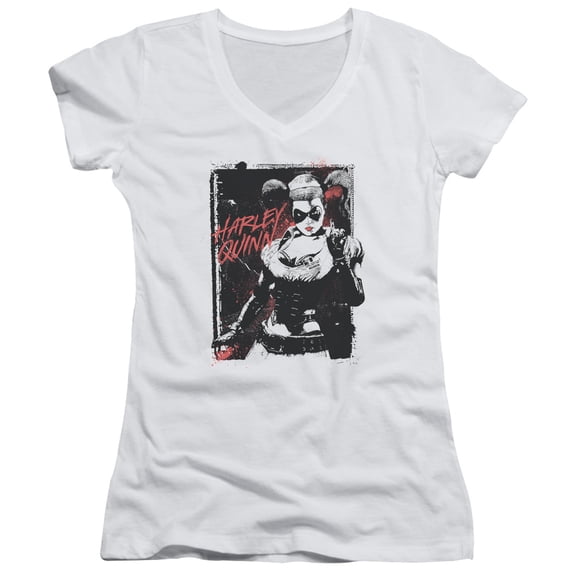 Batman House Call Junior Women's T-Shirt V-Neck-White