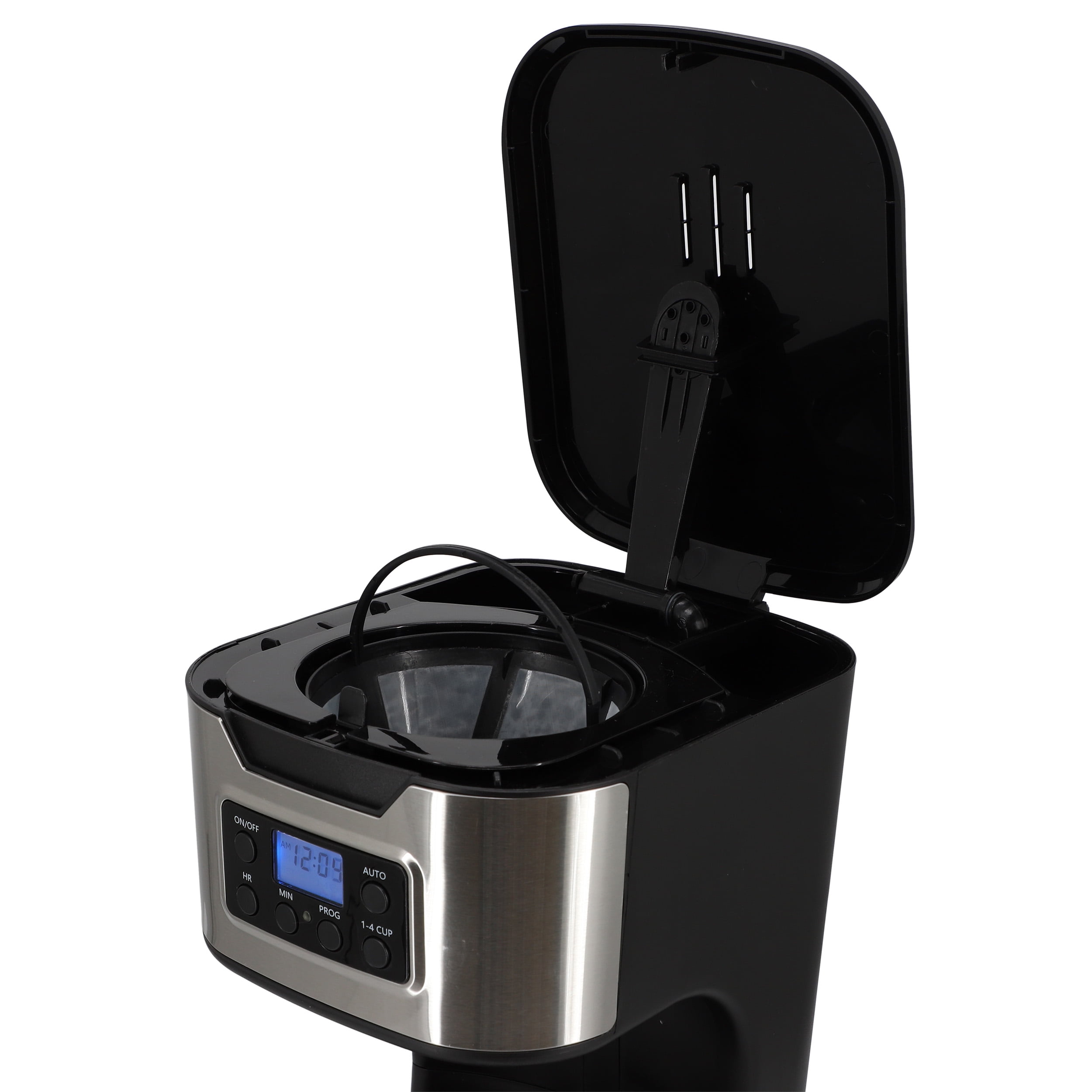 Better Chef 12-Cup Programmable Coffee Maker in Black with Stainless Steel Accents