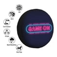 thumbnail image 6 of DouZhe Waterproof Spare Tire Cover, Game On Neon Signs Prints Adjustable Wheel Covers Fit for Jeep Trailer RV SUV Car, 15 inch, 6 of 7