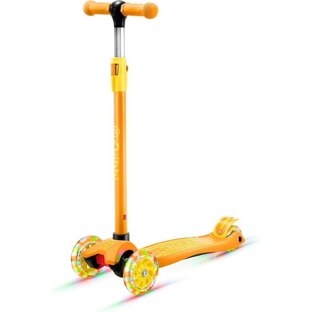 Dribbl Trottinette pour Enfants à 3 Roues - Technologie de Direction par Inclinaison, Guidon Réglable en Hauteur, Grand Plateau Antidérapant, Trottinette pour Garçons et Filles de 2 Ans et Plus, Approuvée par la Sécurité des Enfants, Supporte les Cyclistes jusqu'à 165 lbs, Orange