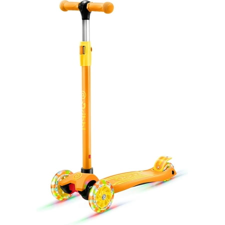 Dribbl 3-Wheel Kids Scooter - Lean-to-Steer Technology, Adjustable Height Handlebar, Wide Anti-Slip Deck, Scooter for Boys & Girls Ages 2+, Child Safety Approved, Support Riders Up to 165 lbs, Orange