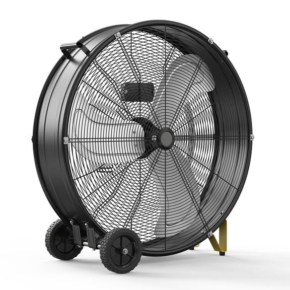 30 Inch 3 Speed High Velocity Industrial Drum Fan, 14000 CFM, For Warehouse, Workshops, Garage, Factory and Basement, UL Safety Listed