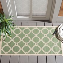 Safavieh Courtyard Ariel Geometric Indoor/Outdoor Area Rug, Green/Beige, 2' x 3'7"
