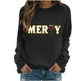 thumbnail image 6 of ‌FDGIU Women's Christmas Sweatshirt 2025 – Fleece Lined Pullover, Merry & Bright Holiday Top, 6 of 6
