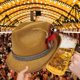 thumbnail image 2 of Beer Theme Pork Pie Hat Homburg Hat Feather Widget Lovely Gentlemen Headdress Hat Trilby for Gentlemen, 2 of 5