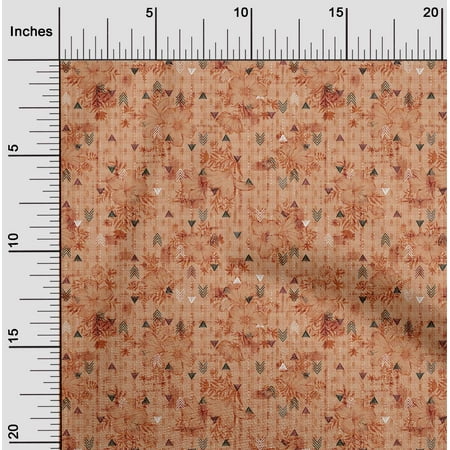 oneOone Georgette Viscose Orange Fabric Texture & Triangle Geometric Dress Material Fabric Print Fabric By The Yard 42 Inch Wide