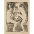 thumbnail image 3 of Otto Mueller 11x14 Black Modern Framed Museum Art Print Titled - Two Girls with a Hand Mirror (1919), 3 of 5