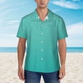 thumbnail image 4 of Lsque Turquoise Glitter pattern Hawaiian Shirt for Men, Unisex Summer Beach Casual Short Sleeve Button Down Shirts-X-Large, 4 of 9