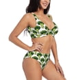 thumbnail image 2 of Kdxio Cute Broccoli Print Women's 2 Piece High Waisted Wrap Spaghetti Strap Summer Swimsuit Bikini Set-XX-Large, 2 of 7