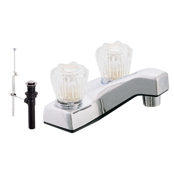 EZ-FLO Robinet de Lavabo Non Métallique à Deux Poignées, Robinet de Lavabo de Salle de Bain avec Cartouche Sans Laveuse, Fini Chrome, 10256N
