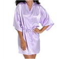thumbnail image 2 of Tqcoqu Women Hot Fix Casual Solid Color Simulated Silk Home Clothing Robes, 2 of 5