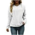 thumbnail image 2 of Viadha Sweatshirts under $10 Womens Plus Size Solid Hoodies Fall Fashion Casual Long Sleeve Hooded Sweatshirts Loose Comfy Trendy Pullover Tops Sweatshirt for Womenwith Pockets, 2 of 6