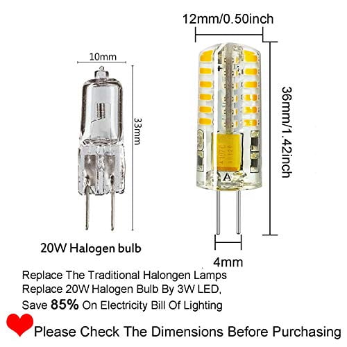 Rayhoo 10pcs G4 LED Bulb Bi-Pin Base Light Bulb Lamps 3W AC DC 12V Equivalent to T3Halogen Track Bulb Replacement LED Bulbs(Warm White 2800-3200K) - Walmart.com