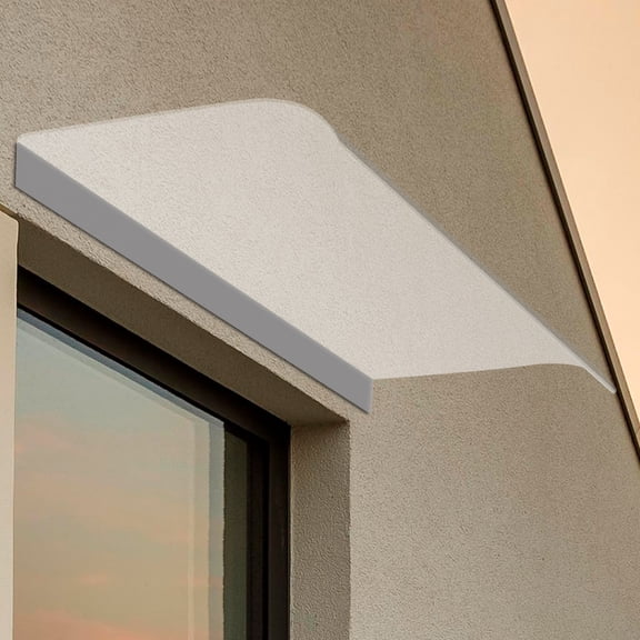 Dwellnix Clear Curved Outdoor Awning Canopy, 31.5x19.7 in, UV & Weather-Resistant PC, Provides Rain, Snow & Sun Protection for Windows, Doors, Patios