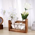 thumbnail image 2 of 2Pcs Heart Shape Glass Vases Hydroponics Planter Green Plant Container Flower Arrangement with Wooden Rack (Retro), 2 of 7