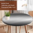 thumbnail image 3 of Black Grey Ombre Round Tablecloth 55-60 Inch Round Fitted Table Cloth with Elastic Edge, Contemporary Abstract Gradient Waterproof Table Cover Protector for Outdoor Picnic Party Dining, 3 of 9