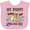 thumbnail image 3 of Inktastic My Poppy Loves Me with Sloth and Hearts Boys or Girls Baby Bib, 3 of 4