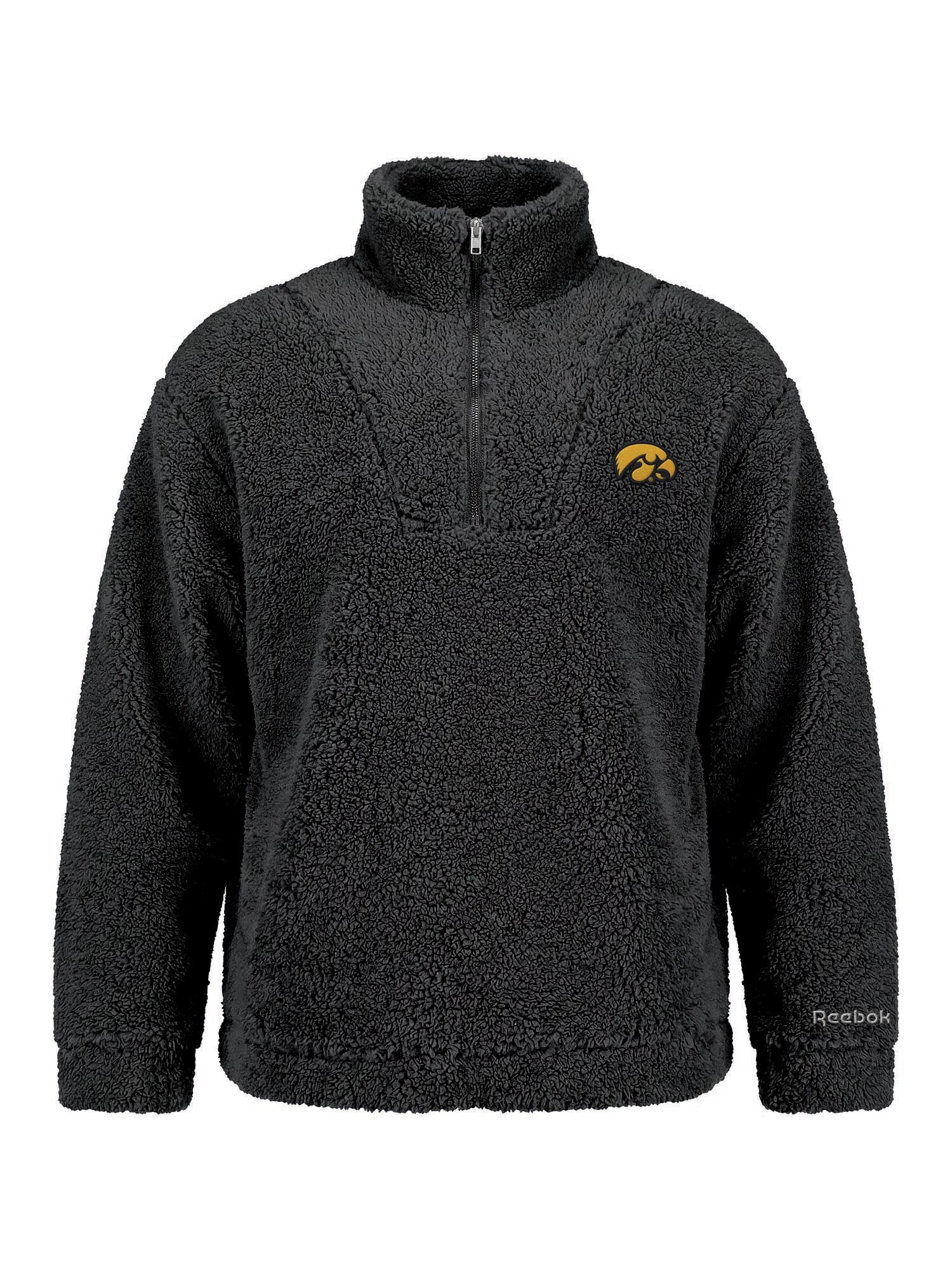 Iowa Hawkeyes Reebok Womens Relaxed Fit Qtr Zip Sherpa Pullover