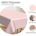 thumbnail image 3 of 60x84inches Light Pink Tablecloth Rectangular Baby Pale Pink Table Cloth Washable Wrinkle Resistant Fabric Table Cover for Kitchen Dining Bridal Shower Engagement Wedding Birthday Party Decor, 3 of 7